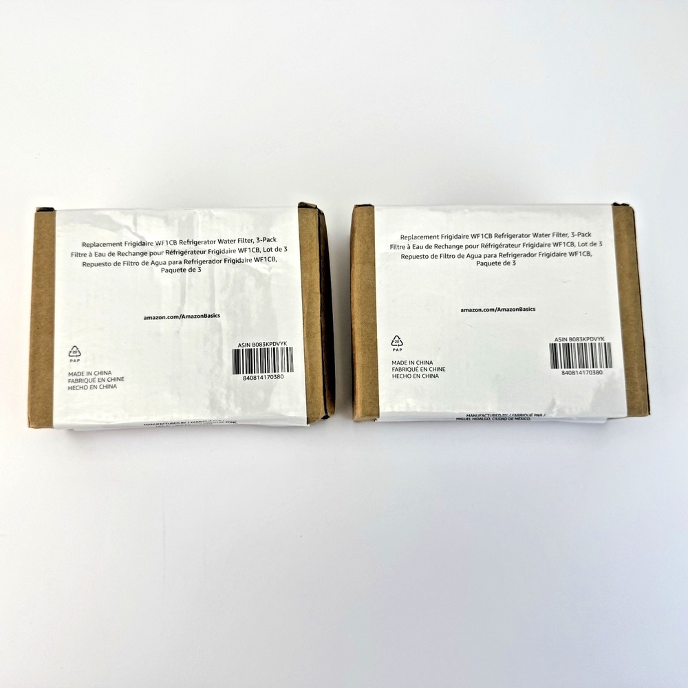 (2) Amazon Basics Replacement Frigidaire WF1CB Refrigerator Water Filter, 3-Pack